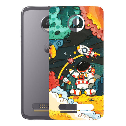 Motorola Phone Skins (All Models) - Astronauts & Spaceship - 3D Embossed Finish (L-145) Motorola Moto Z2 Play