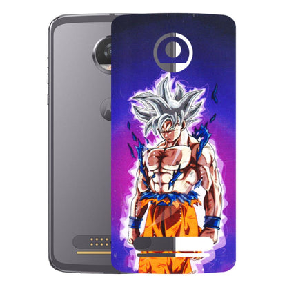 Motorola Phone Skins (All Models) - Goku Purple Anime - 3D Embossed Finish (L-147) Motorola Moto Z2 Play