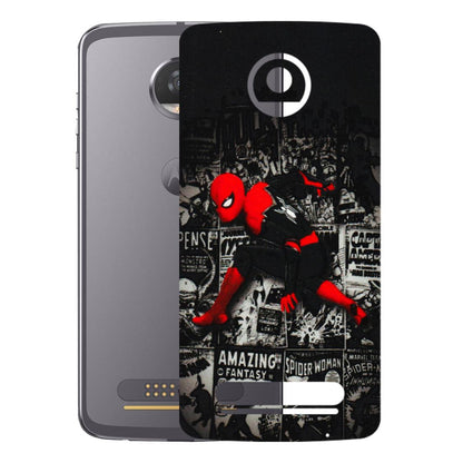 Motorola Phone Skins (All Models) - SpiderMan New - 3D Embossed Finish (L-162) Motorola Moto Z2 Play