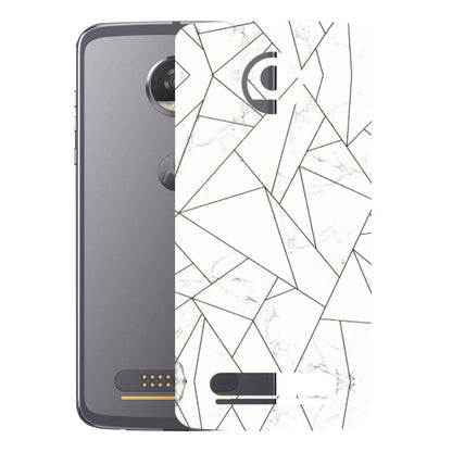 Motorola Phone Skins (All Models) - Luxury White Marble Effect - 3D Embossed Finish (L-168) Motorola Moto Z2 Play