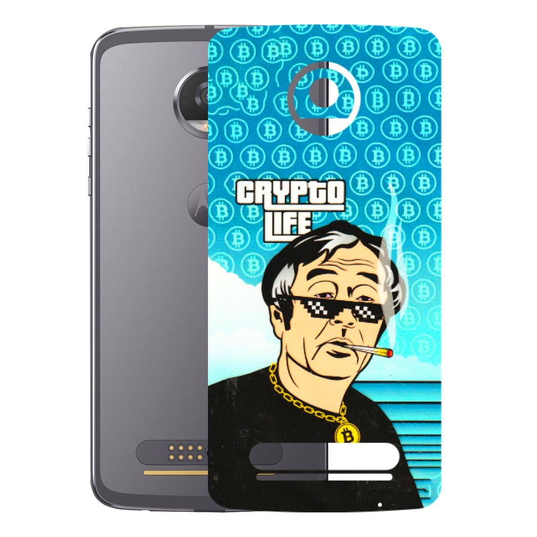 Motorola Phone Skins (All Models) - Crypto Thug Life - 3D Embossed Finish (L-179) Motorola Moto Z2 Play