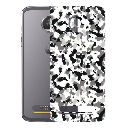 Motorola Phone Skins (All Models) - White Black Camouflage - 3D Embossed Finish (L-18) Motorola Moto Z2 Play