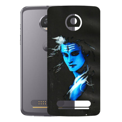 Motorola Phone Skins (All Models) - Har Har Mahadev Blue/Black - 3D Embossed Finish (L-185) Motorola Moto Z2 Play