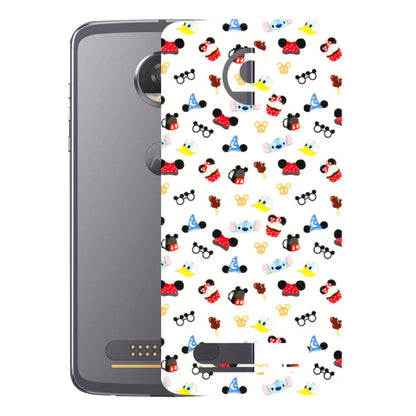 Motorola Phone Skins (All Models) - Minnie Mouse & Donald Doodles s - 3D Embossed Finish (L-194) Motorola Moto Z2 Play