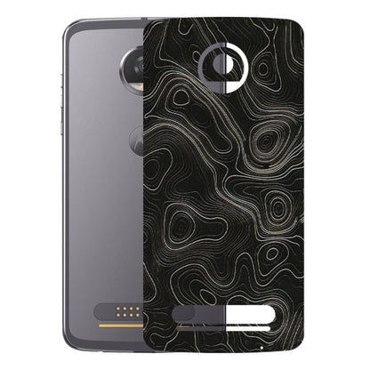 Motorola Phone Skins (All Models) - Black Swirl - 3D Embossed Finish (L-196) Motorola Moto Z2 Play