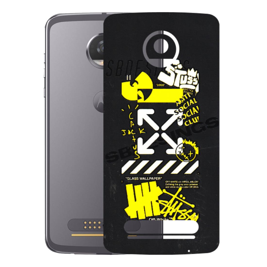 Motorola Phone Skins (All Models) - Anti Social Graffiti - 3D Embossed Finish (L-198) Motorola Moto Z2 Play
