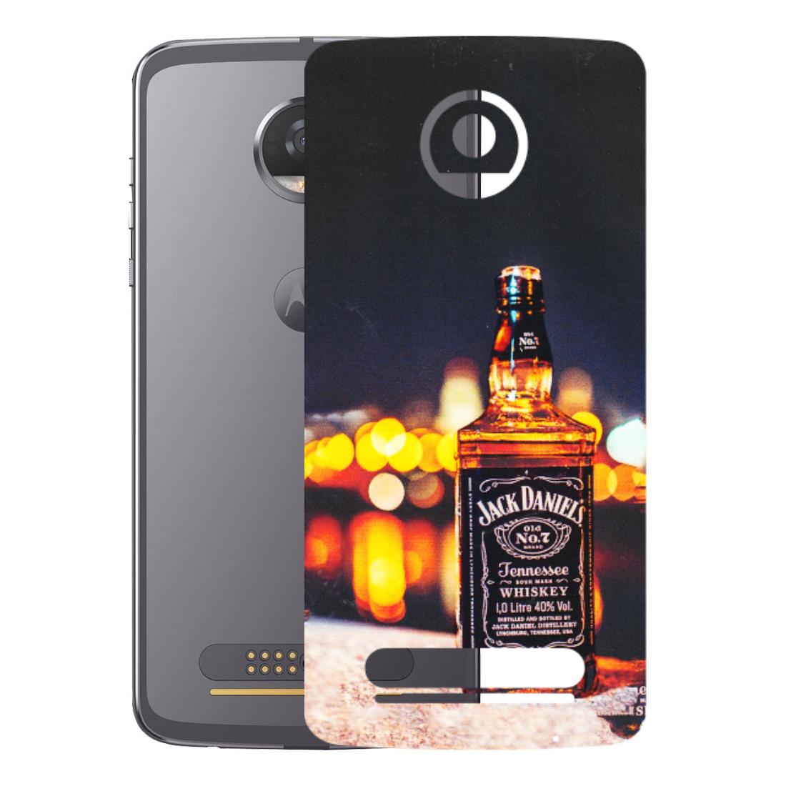 Motorola Phone Skins (All Models) - JD Whiskey Bottle - 3D Embossed Finish (L-20) Motorola Moto Z2 Play