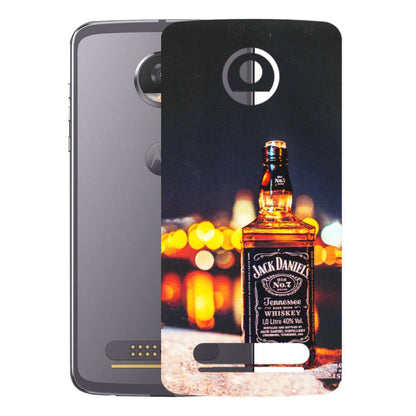 Motorola Phone Skins (All Models) - JD Whiskey Bottle - 3D Embossed Finish (L-20) Motorola Moto Z2 Play