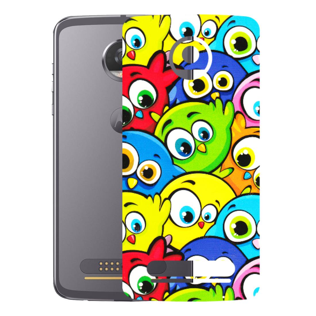 Motorola Phone Skins (All Models) - Cute Fluffy Birds - 3D Embossed Finish (L-213) Motorola Moto Z2 Play