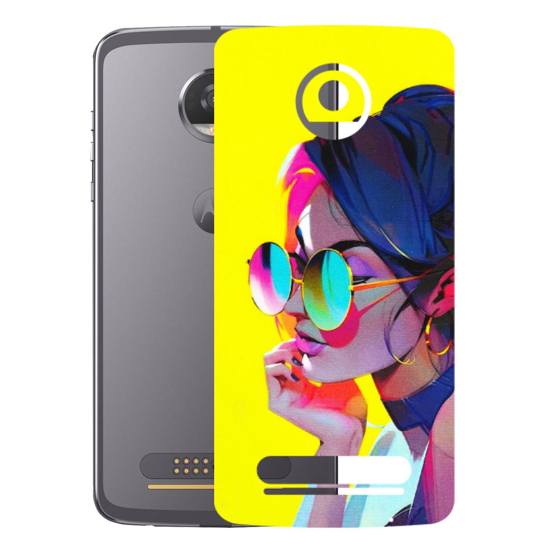 Motorola Phone Skins (All Models) - Bold Stylish Girl - 3D Embossed Finish (L-222) Motorola Moto Z2 Play