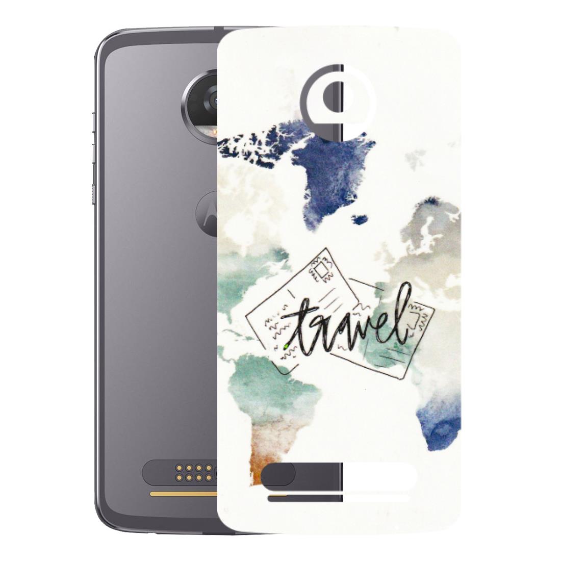 Motorola Phone Skins (All Models) - Travel The World - 3D Embossed Finish (L-232) Motorola Moto Z2 Play