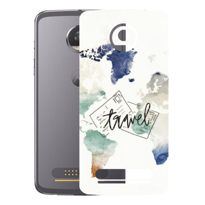 Motorola Phone Skins (All Models) - Travel The World - 3D Embossed Finish (L-232) Motorola Moto Z2 Play