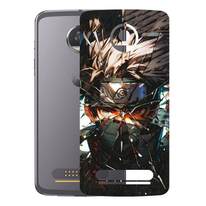 Motorola Phone Skins (All Models) - Kakashi Shattered Glass Effect - 3D Embossed Finish (L-237) Motorola Moto Z2 Play