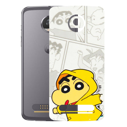 Motorola Phone Skins (All Models) - Yellow Shinchan Comic - 3D Embossed Finish (L-246) Motorola Moto Z2 Play