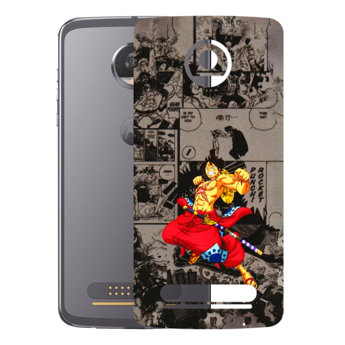 Motorola Phone Skins (All Models) - One Piece Rocket Punch Manga - 3D Embossed Finish (L-25) Motorola Moto Z2 Play