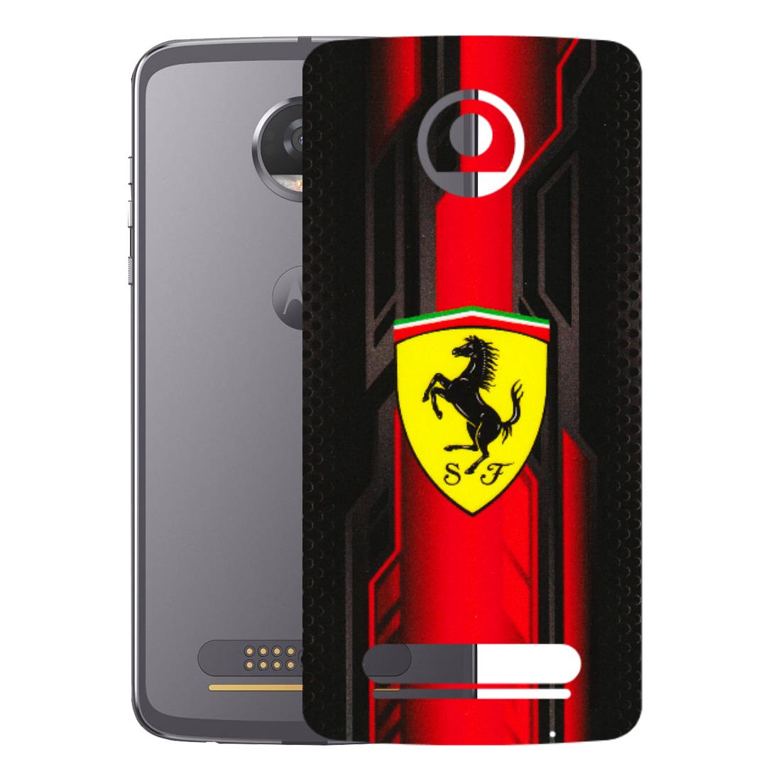 Motorola Phone Skins (All Models) - Black Ferrari Logo - 3D Embossed Finish (L-253) Motorola Moto Z2 Play
