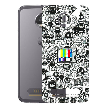 Motorola Phone Skins (All Models) - Doodles Positive Art - 3D Embossed Finish (L-263) Motorola Moto Z2 Play