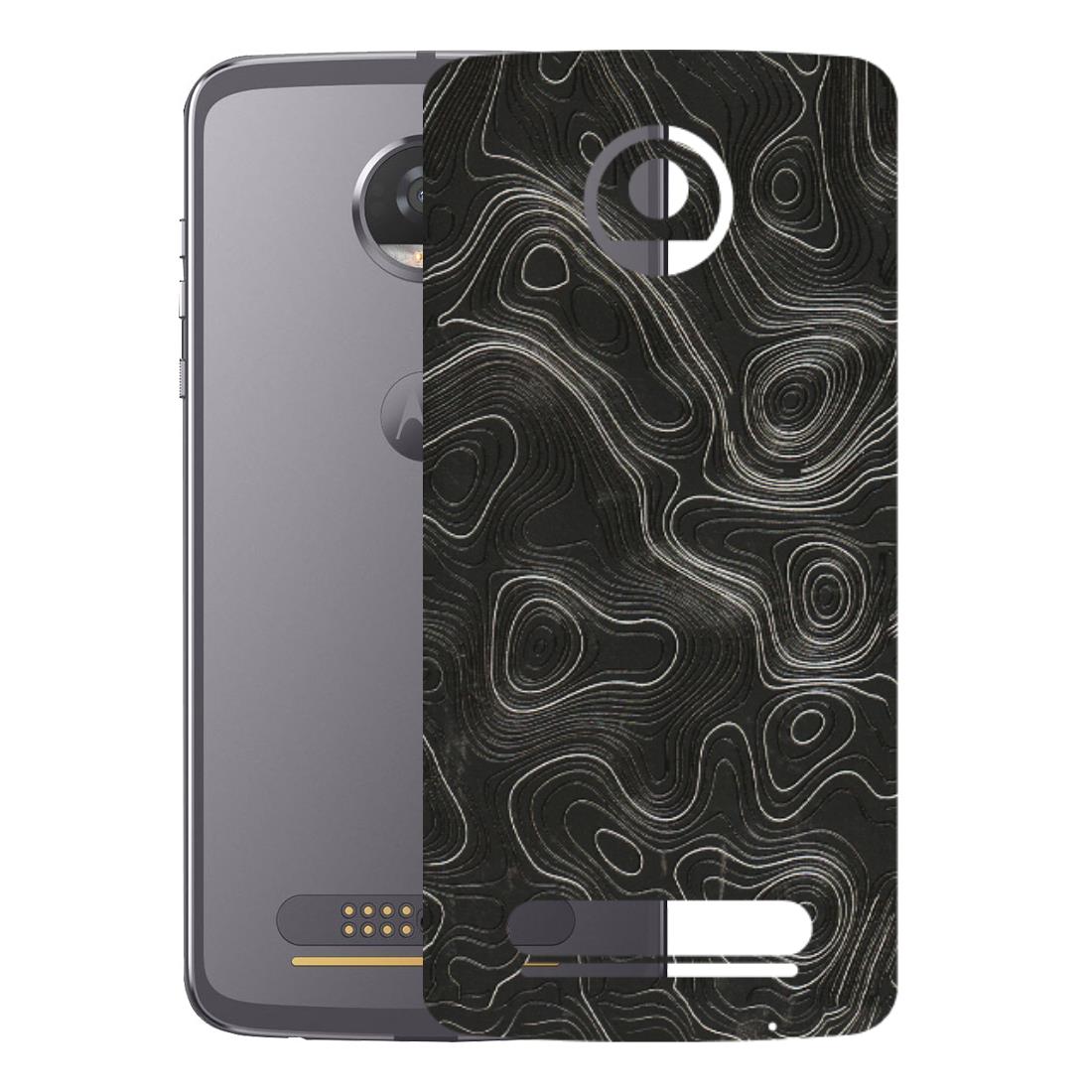 Motorola Phone Skins (All Models) - Abstract White Line Map - 3D Embossed Finish (L-269) Motorola Moto Z2 Play