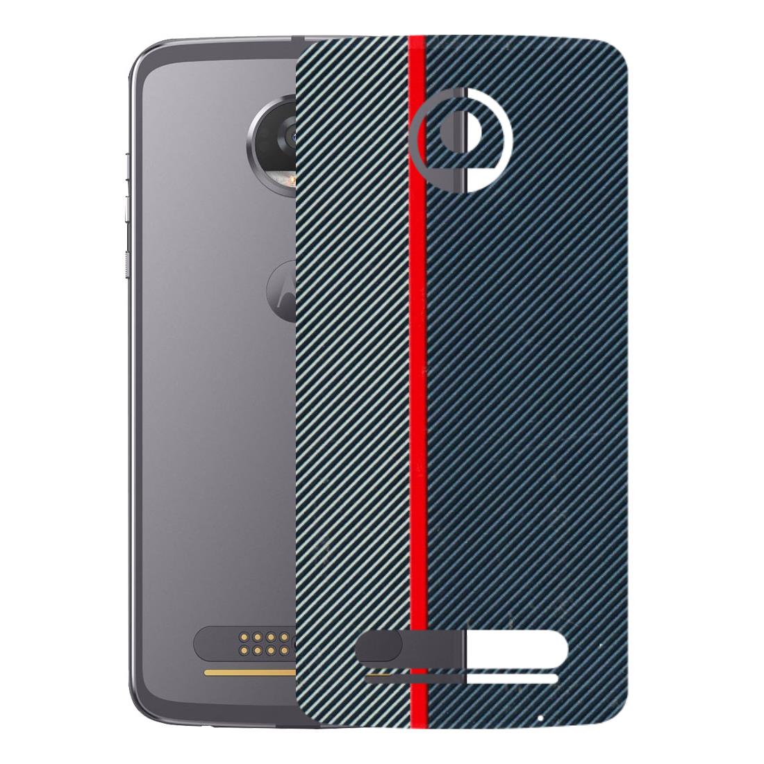 Motorola Phone Skins (All Models) - Blue Sober Lines - 3D Embossed Finish (L-305) Motorola Moto Z2 Play