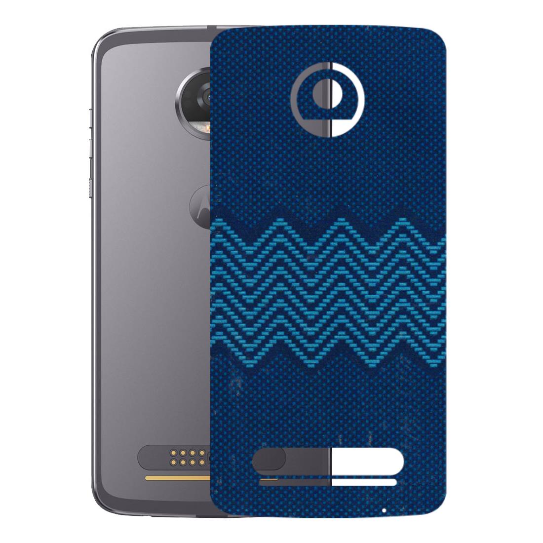 Motorola Phone Skins (All Models) - Blue Sober Waves - 3D Embossed Finish (L-306) Motorola Moto Z2 Play