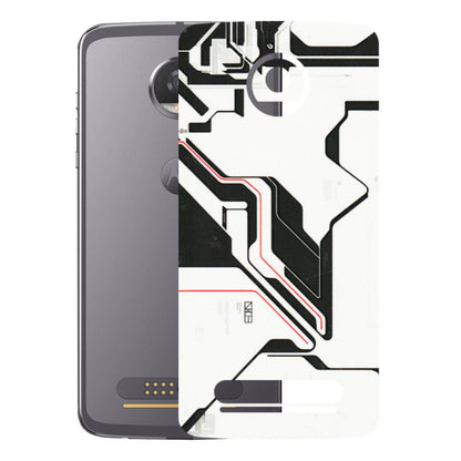 Motorola Phone Skins (All Models) - White Techy Logo - 3D Embossed Finish (L-312) Motorola Moto Z2 Play