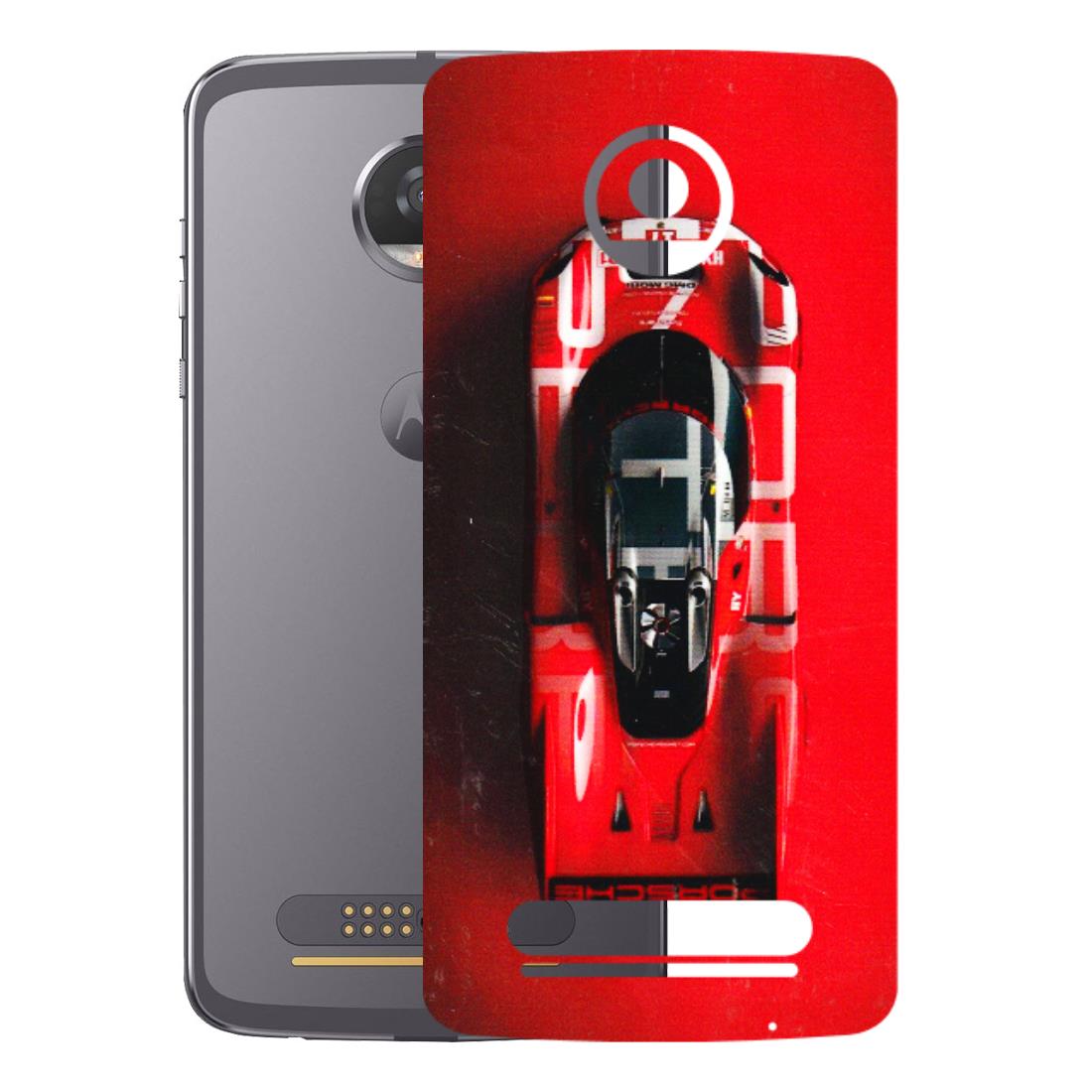 Motorola Phone Skins (All Models) - Red Porsche Car Logo - 3D Embossed Finish (L-315) Motorola Moto Z2 Play
