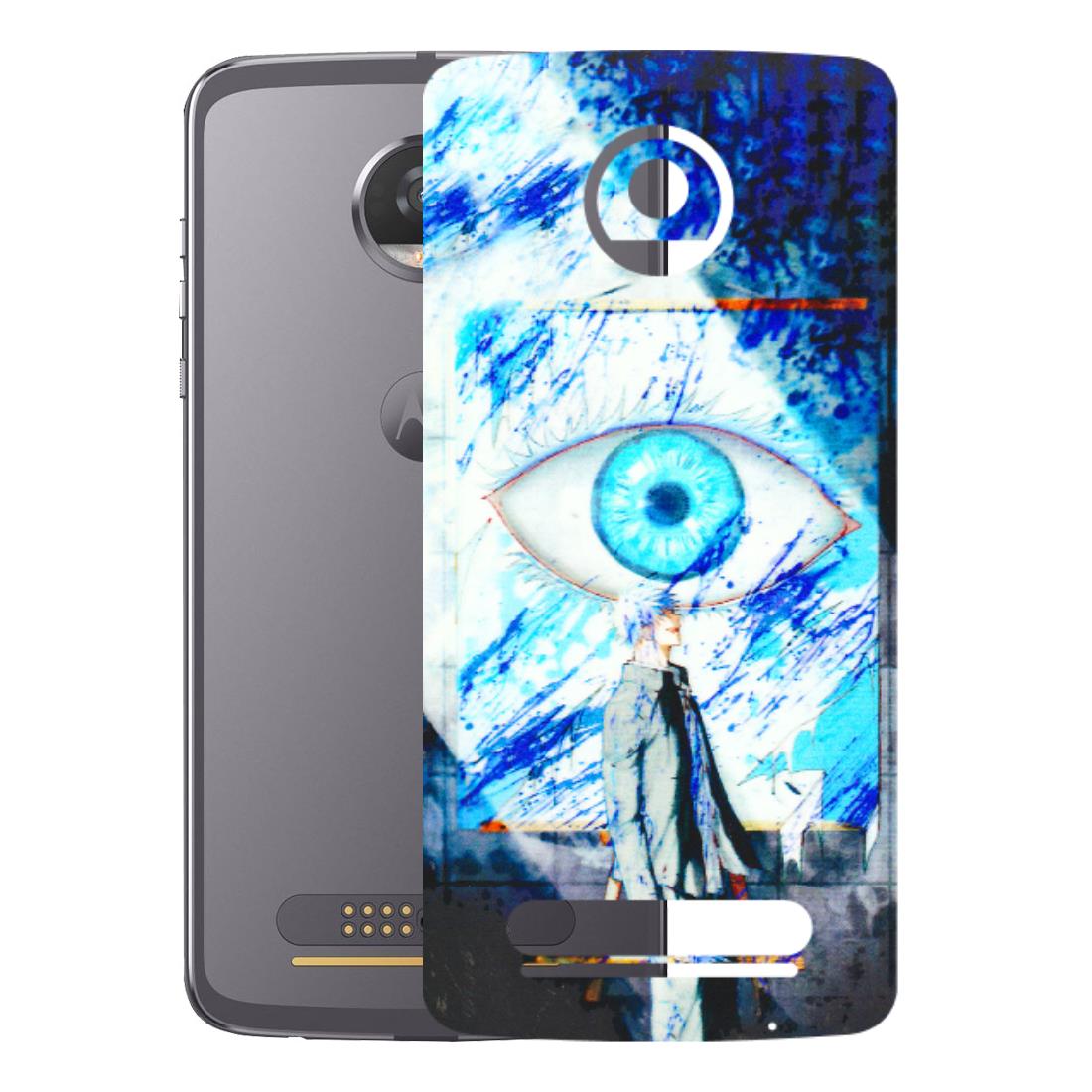 Motorola Phone Skins (All Models) - Anime Sea Blue Eye - 3D Embossed Finish (L-318) Motorola Moto Z2 Play