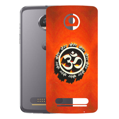 Motorola Phone Skins (All Models) - Aum Shiv Orange - 3D Embossed Finish (L-32) Motorola Moto Z2 Play