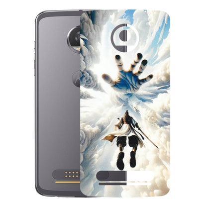 Motorola Phone Skins (All Models) - Big Hand With Monkey King - 3D Embossed Finish (L-323) Motorola Moto Z2 Play
