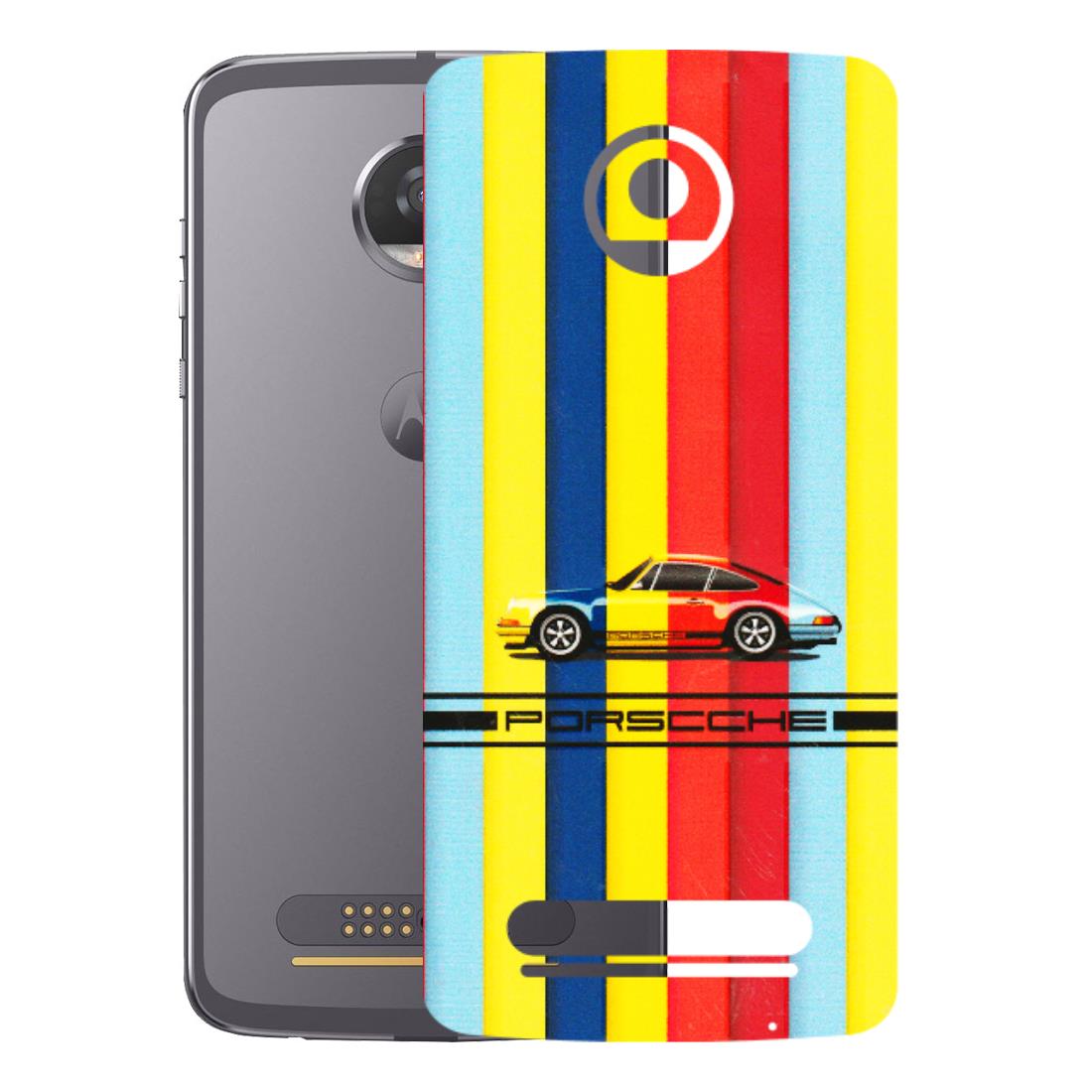 Motorola Phone Skins (All Models) - Multicolour Porche - 3D Embossed Finish (L-39) Motorola Moto Z2 Play