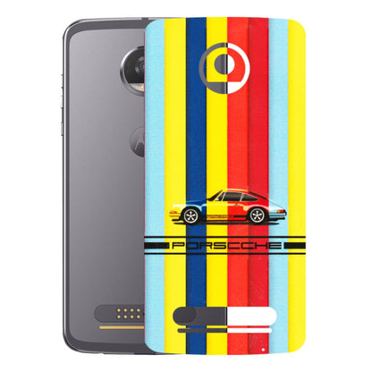 Motorola Phone Skins (All Models) - Multicolour Porche - 3D Embossed Finish (L-39) Motorola Moto Z2 Play