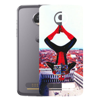 Motorola Phone Skins (All Models) - Spiderman Hanging - 3D Embossed Finish (L-53) Motorola Moto Z2 Play