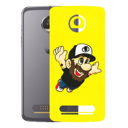 Motorola Phone Skins (All Models) - Flying Beardo - 3D Embossed Finish (L-60) Motorola Moto Z2 Play