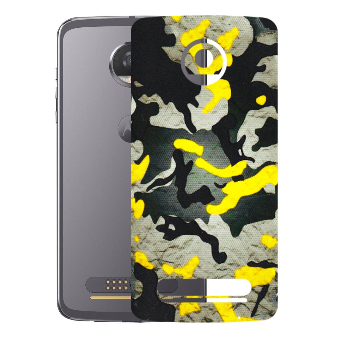 Motorola Phone Skins (All Models) - Yellow Camouflage - 3D Embossed Finish (L-61) Motorola Moto Z2 Play