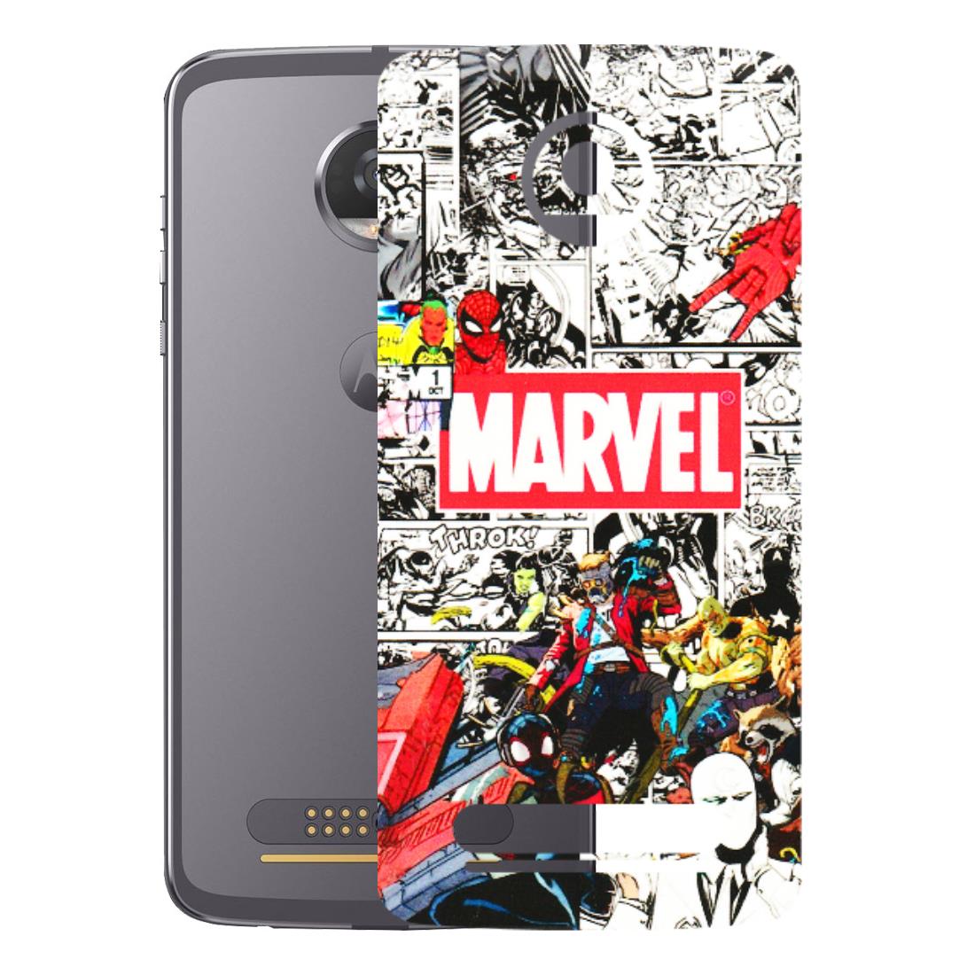 Motorola Phone Skins (All Models) - Marvel Colorful Comic - 3D Embossed Finish (L-64) Motorola Moto Z2 Play