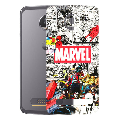 Motorola Phone Skins (All Models) - Marvel Colorful Comic - 3D Embossed Finish (L-64) Motorola Moto Z2 Play