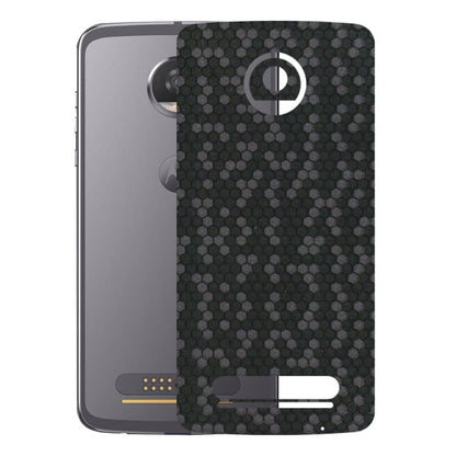 Motorola Phone Skins (All Models) - Black Grey Honeycomb Sober - 3D Embossed Finish (L-85) Motorola Moto Z2 Play