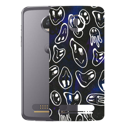 Motorola Phone Skins (All Models) - Distorted Smileys - 3D Embossed Finish (L-92) Motorola Moto Z2 Play