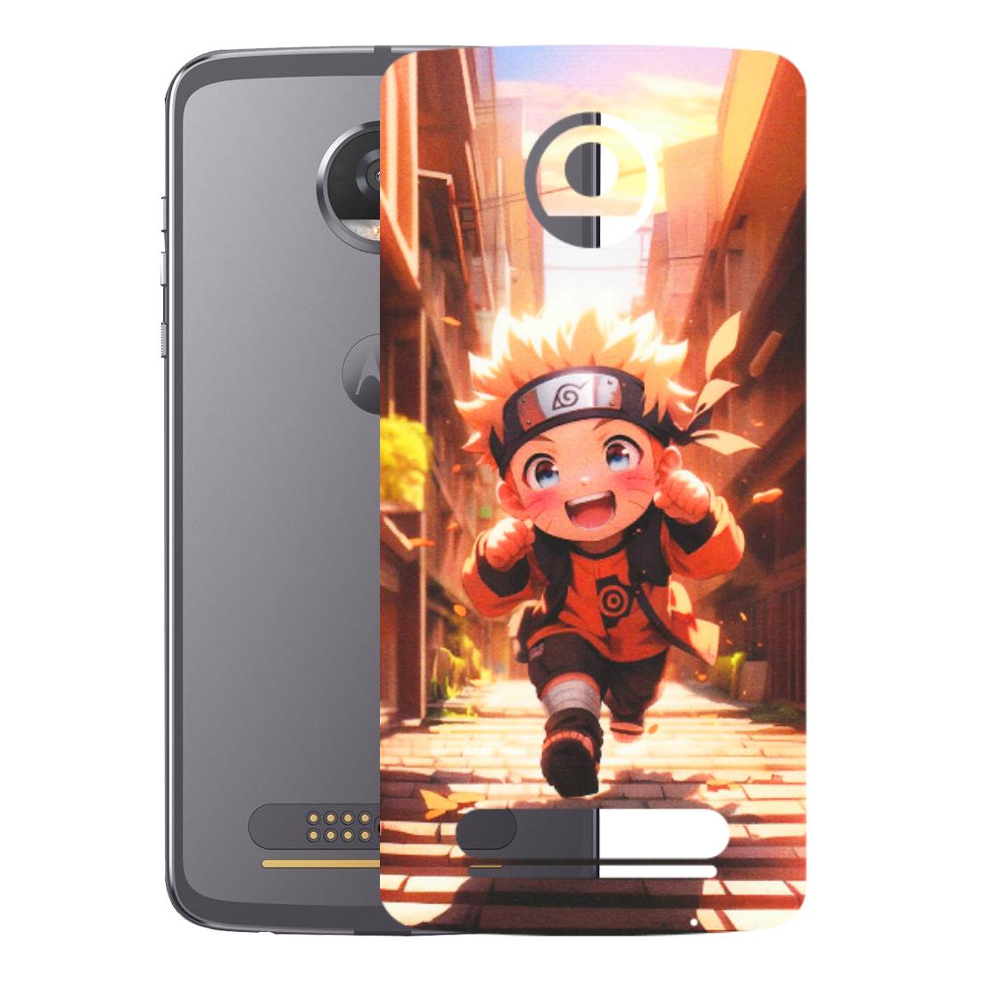 Motorola Phone Skins (All Models) - Naruto Cute Toon Running - Matte Finish (M-04) Motorola Moto Z2 Play