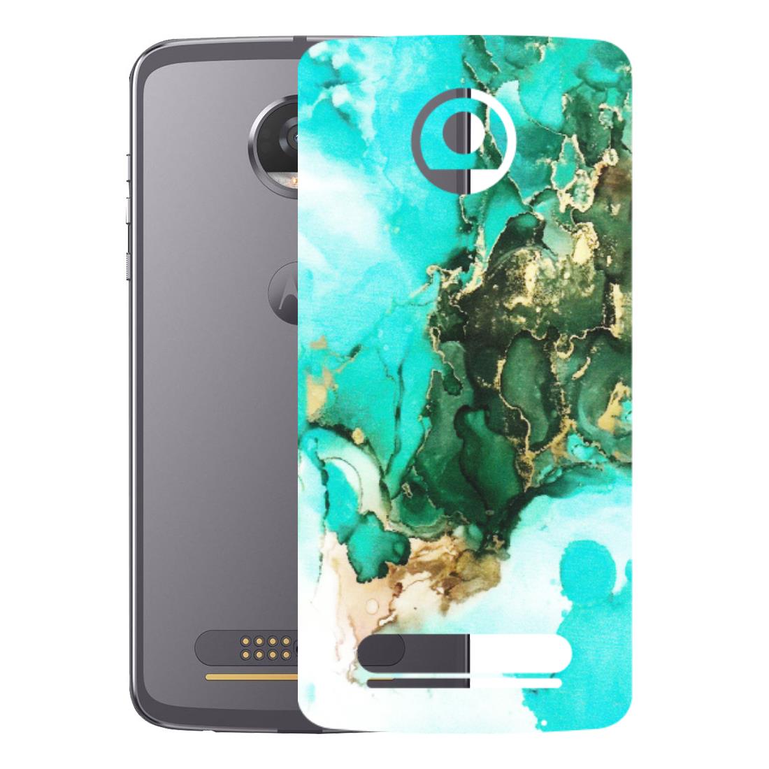 Motorola Phone Skins (All Models) - The Blue Gold Marble - Matte Finish (M-124) Motorola Moto Z2 Play