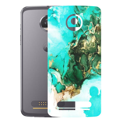Motorola Phone Skins (All Models) - The Blue Gold Marble - Matte Finish (M-124) Motorola Moto Z2 Play