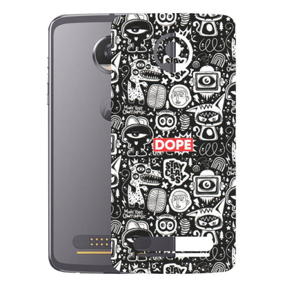 Motorola Phone Skins (All Models) - Dope Stay Classy Black Doodles - Matte Finish (M-126) Motorola Moto Z2 Play