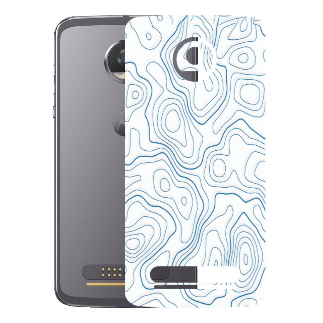 Motorola Phone Skins (All Models) - Blue And White Swirls - Matte Finish (M-139) Motorola Moto Z2 Play