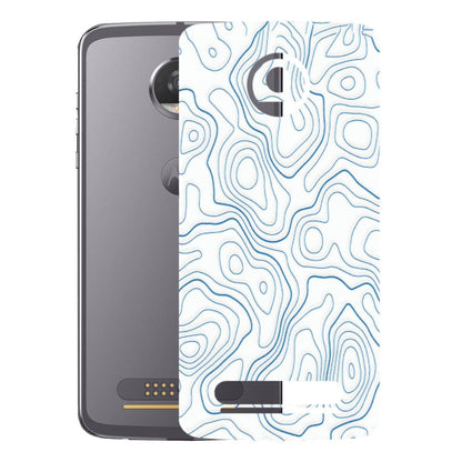 Motorola Phone Skins (All Models) - Blue And White Swirls - Matte Finish (M-139) Motorola Moto Z2 Play