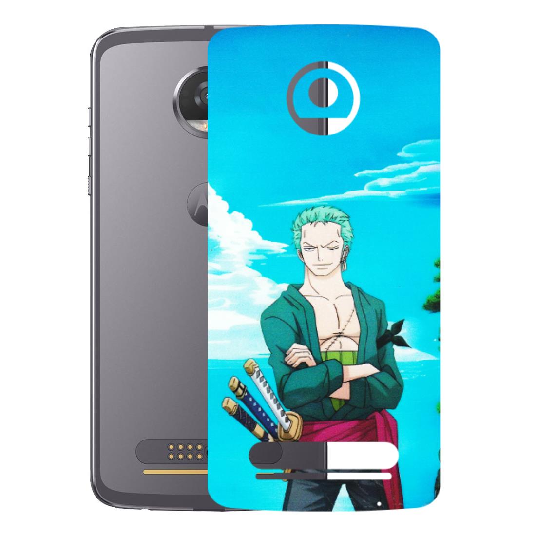 Motorola Phone Skins (All Models) - Cool Swordman Zoro Anime - Matte Finish (M-143) Motorola Moto Z2 Play