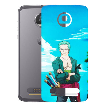 Motorola Phone Skins (All Models) - Cool Swordman Zoro Anime - Matte Finish (M-143) Motorola Moto Z2 Play