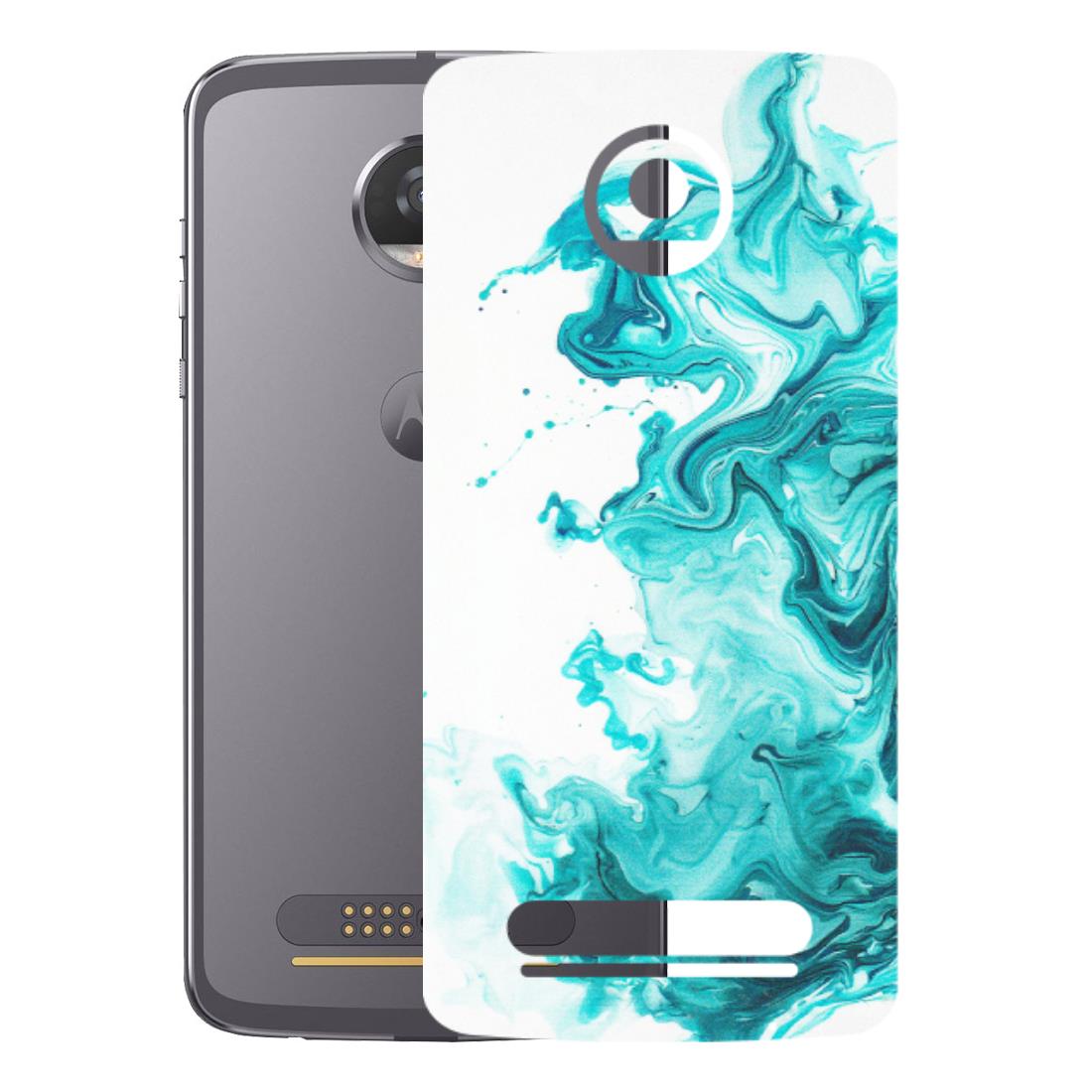 Motorola Phone Skins (All Models) - Sky Blue Abstract Colour - Matte Finish (M-146) Motorola Moto Z2 Play