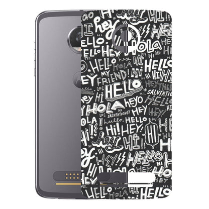 Motorola Phone Skins (All Models) - Hi Hello Doodles - Matte Finish (M-25) Motorola Moto Z2 Play