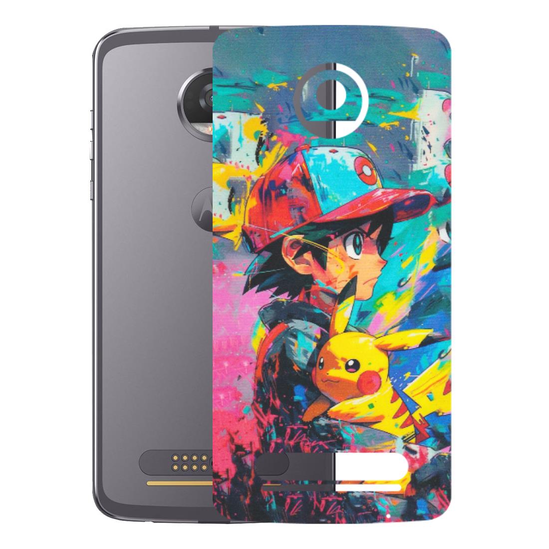 Motorola Phone Skins (All Models) - Ash & Pikachu - Matte Finish (M-26) Motorola Moto Z2 Play