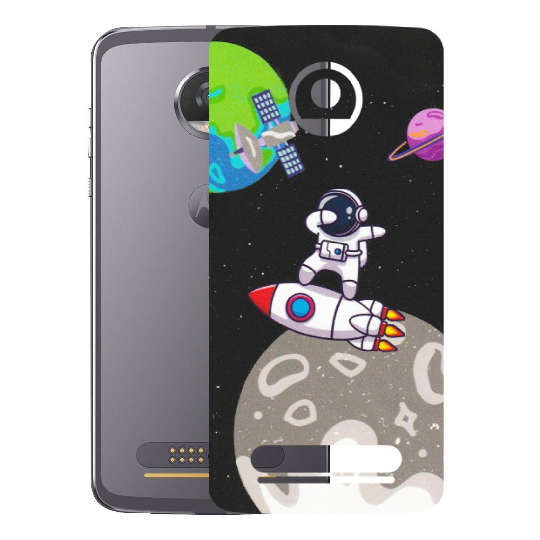 Motorola Phone Skins (All Models) - Astronaut Vibing Toon Running - Matte Finish (M-39) Motorola Moto Z2 Play